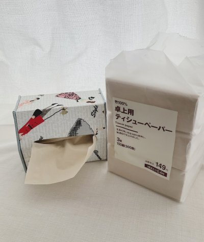 画像2: ヘキサゴンティッシュボックス〜mini 無印〜【カルトナージュキット】